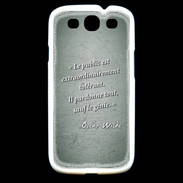 Coque Samsung Galaxy S3 Public génie Vert Citation Oscar Wilde