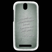 Coque HTC One SV Public génie Vert Citation Oscar Wilde