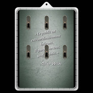 Porte clés Public génie Vert Citation Oscar Wilde