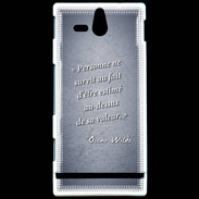 Coque Sony Xperia U Survie valeur Bleu Citation Oscar Wilde