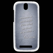 Coque HTC One SV Survie valeur Bleu Citation Oscar Wilde