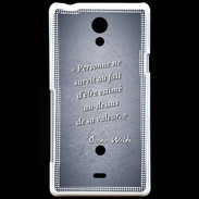Coque Sony Xperia T Survie valeur Bleu Citation Oscar Wilde
