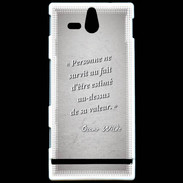 Coque Sony Xperia U Survie valeur Gris Citation Oscar Wilde
