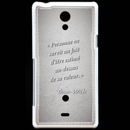 Coque Sony Xperia T Survie valeur Gris Citation Oscar Wilde