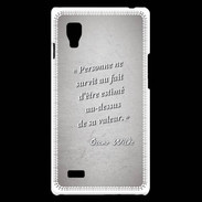Coque LG Optimus L9 Survie valeur Gris Citation Oscar Wilde
