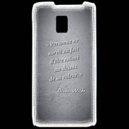 Coque LG P990 Survie valeur Noir Citation Oscar Wilde