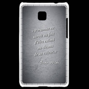 Coque LG Optimus L3 II Survie valeur Noir Citation Oscar Wilde