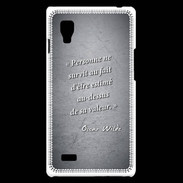 Coque LG Optimus L9 Survie valeur Noir Citation Oscar Wilde