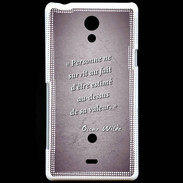 Coque Sony Xperia T Survie valeur Violet Citation Oscar Wilde