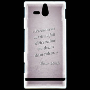Coque Sony Xperia U Survie valeur Rose Citation Oscar Wilde