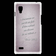 Coque LG Optimus L9 Survie valeur Rose Citation Oscar Wilde