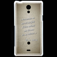 Coque Sony Xperia T Survie valeur Sepia Citation Oscar Wilde