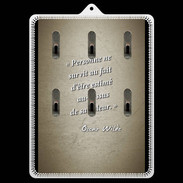 Porte clés Survie valeur Sepia Citation Oscar Wilde