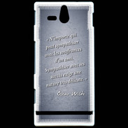 Coque Sony Xperia U Sympathiser Bleu Citation Oscar Wilde