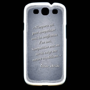 Coque Samsung Galaxy S3 Sympathiser Bleu Citation Oscar Wilde