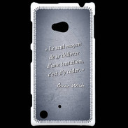 Coque Nokia Lumia 720 Tentation Bleu Citation Oscar Wilde
