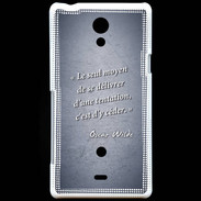 Coque Sony Xperia T Tentation Bleu Citation Oscar Wilde