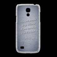 Coque Samsung Galaxy S4mini Tentation Bleu Citation Oscar Wilde