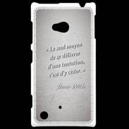 Coque Nokia Lumia 720 Tentation Gris Citation Oscar Wilde
