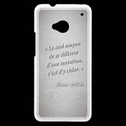 Coque HTC One Tentation Gris Citation Oscar Wilde