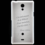 Coque Sony Xperia T Tentation Gris Citation Oscar Wilde