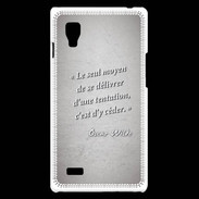 Coque LG Optimus L9 Tentation Gris Citation Oscar Wilde