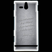 Coque Sony Xperia U Tentation Noir Citation Oscar Wilde
