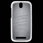 Coque HTC One SV Tentation Noir Citation Oscar Wilde