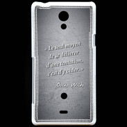 Coque Sony Xperia T Tentation Noir Citation Oscar Wilde