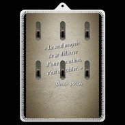 Porte clés Tentation Sepia Citation Oscar Wilde
