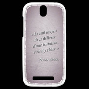 Coque HTC One SV Tentation Rose Citation Oscar Wilde