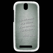 Coque HTC One SV Tentation vert Citation Oscar Wilde