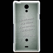 Coque Sony Xperia T Tentation vert Citation Oscar Wilde