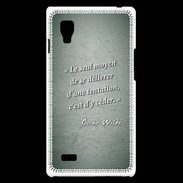 Coque LG Optimus L9 Tentation vert Citation Oscar Wilde