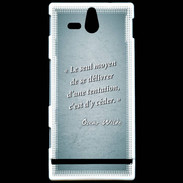 Coque Sony Xperia U Tentation Turquoise Citation Oscar Wilde