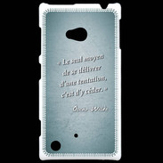 Coque Nokia Lumia 720 Tentation Turquoise Citation Oscar Wilde