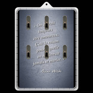Porte clés Toujours amoureux Bleu Citation Oscar Wilde