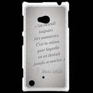 Coque Nokia Lumia 720 Toujours amoureux Gris Citation Oscar Wilde