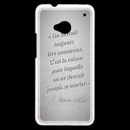 Coque HTC One Toujours amoureux Gris Citation Oscar Wilde