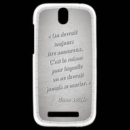 Coque HTC One SV Toujours amoureux Gris Citation Oscar Wilde