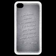 Coque iPhone 4 / iPhone 4S Toujours amoureux Noir Citation Oscar Wilde