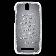 Coque HTC One SV Toujours amoureux Noir Citation Oscar Wilde
