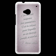 Coque HTC One Toujours amoureux Rose Citation Oscar Wilde