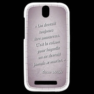Coque HTC One SV Toujours amoureux Rose Citation Oscar Wilde