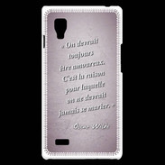 Coque LG Optimus L9 Toujours amoureux Rose Citation Oscar Wilde