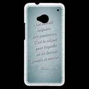 Coque HTC One Toujours amoureux Turquoise Citation Oscar Wilde