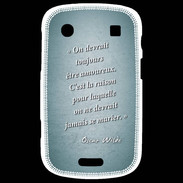 Coque Blackberry Bold 9900 Toujours amoureux Turquoise Citation Oscar Wilde