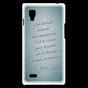 Coque LG Optimus L9 Toujours amoureux Turquoise Citation Oscar Wilde