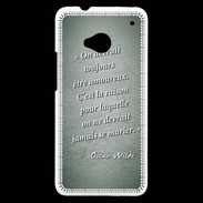 Coque HTC One Toujours amoureux Vert Citation Oscar Wilde