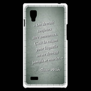 Coque LG Optimus L9 Toujours amoureux Vert Citation Oscar Wilde